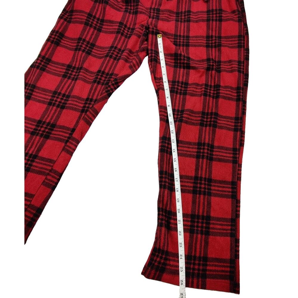 Hanes Pajama Pants Mens 2XL Red Plaid Flannel 100% Polyester Lounge Drawstring - Picture 6 of 8
